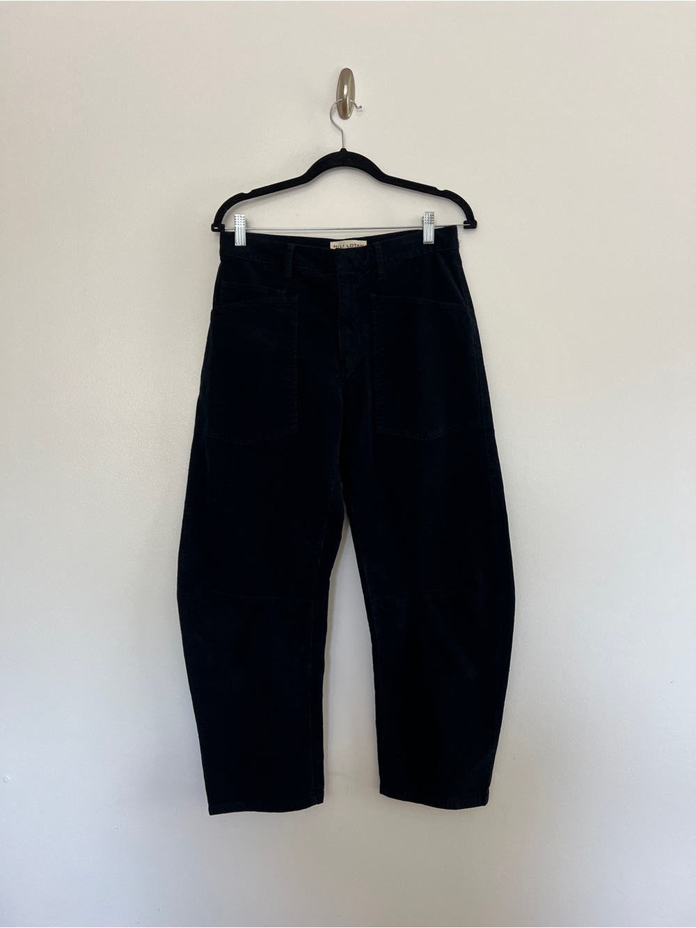 Nili Lotan Shon Cotton Blend Corduroy Tapered Pants Navy Size 2 - Picture 2 of 8
